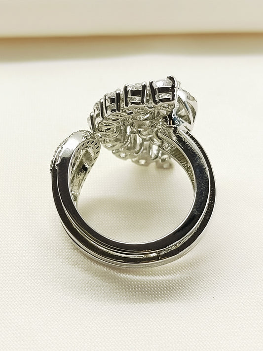 Selena 92.5 Silver American Diamond Finger Ring