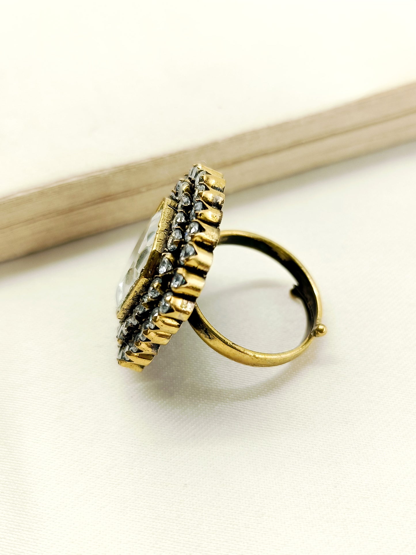 Azmat White Victorian Finger Ring
