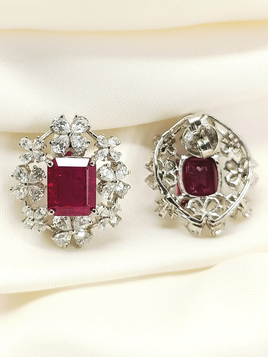 Nayra Ruby 92.5 Silver American Diamond Tops