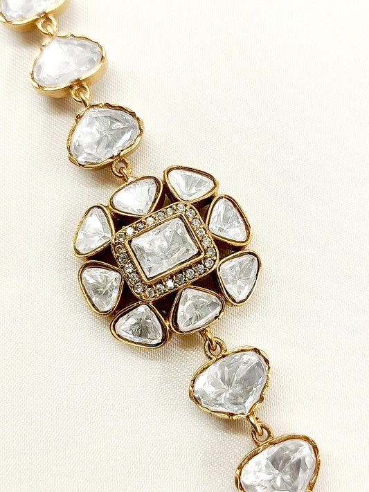 Zohra White Kundan Bracelet