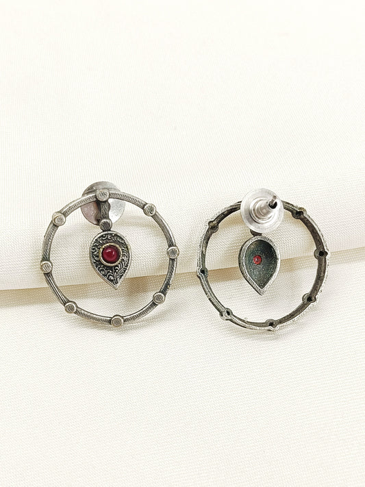 Rithun Red Oxidized Tops