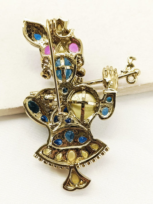 Aadhav Multi Colour Krishna Ji Brooch
