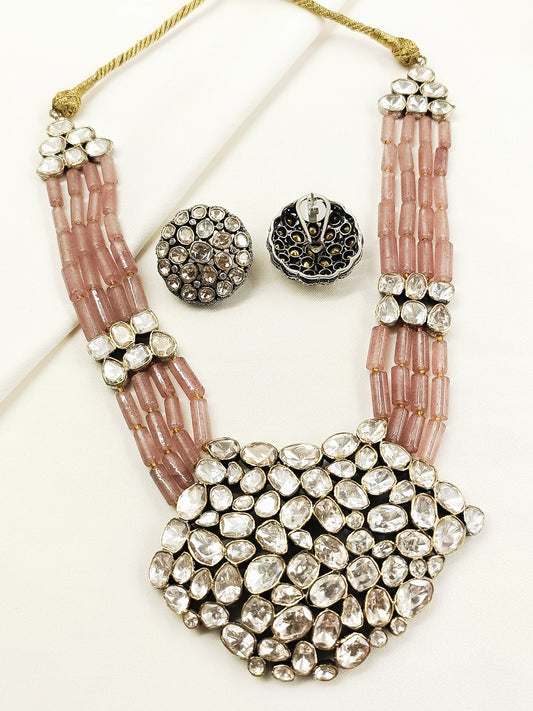 Aaliyah 92.5 Silver Moissonite Necklace Set