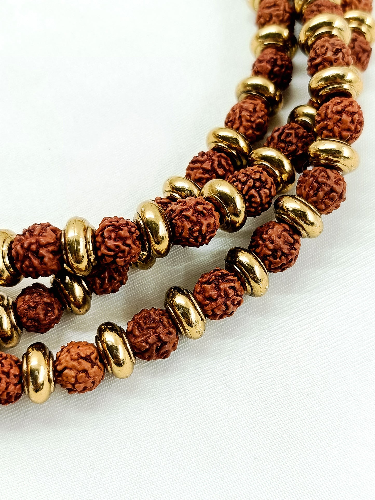 Likhith Three-Layer Rudraksha Mala With Bracelet
