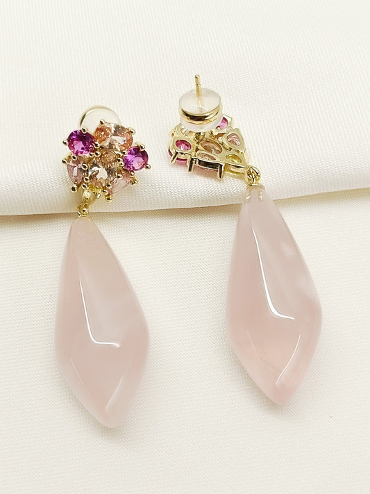 Madeline Baby Pink American Diamond Earring