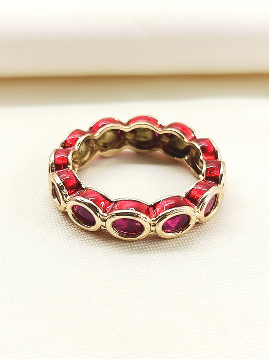 Anjali Ruby Kundan Finger Ring