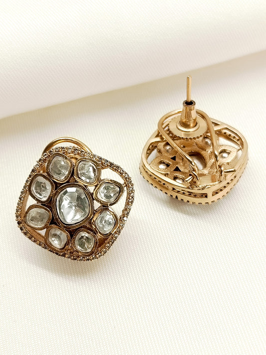 Kaushal White Kundan Tops