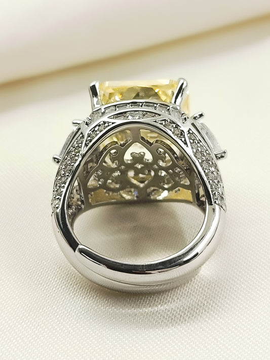 Raima Yellow American Diamond Finger Ring