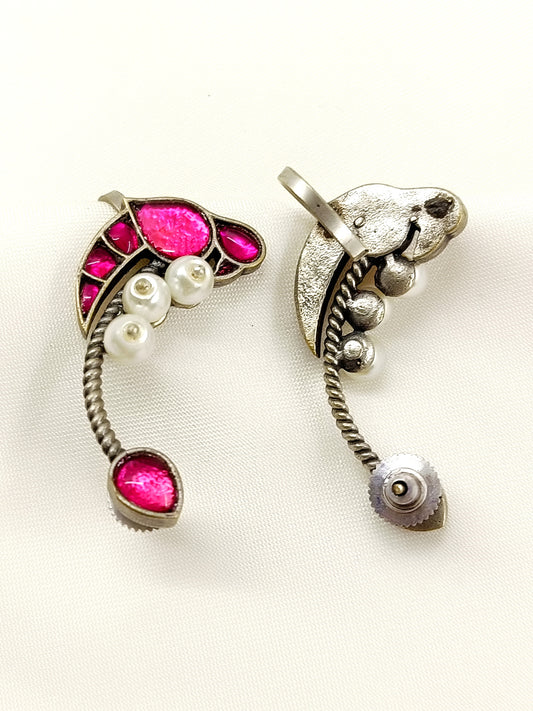 Chaitrali Majenta Oxidized Earrings