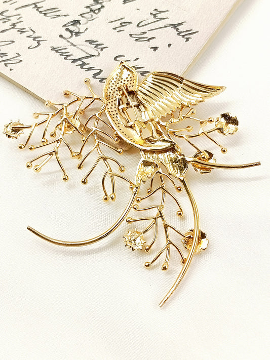 Ojas Men’s Gold-Tone Bird Brooch
