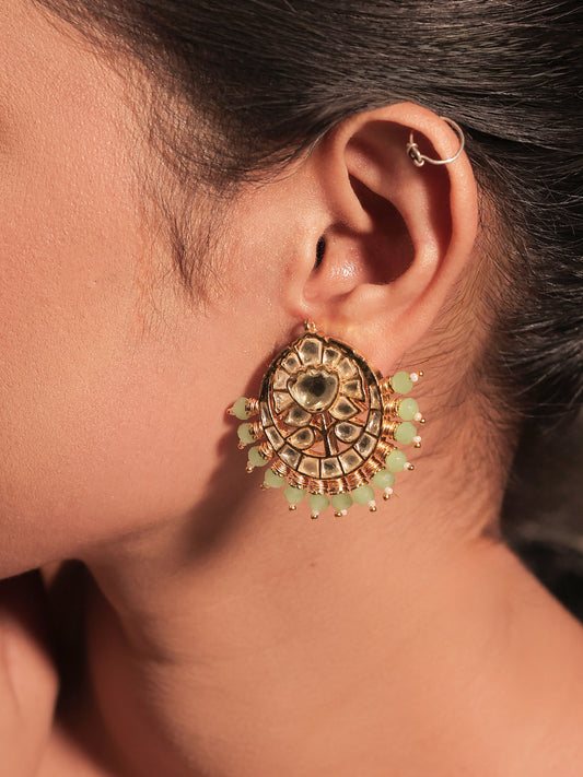 Sameena Mint Green Pachi Kundan Tops