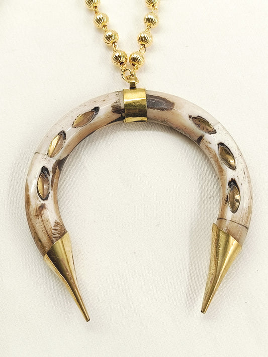 Arfa Brown Bone Neckpiece