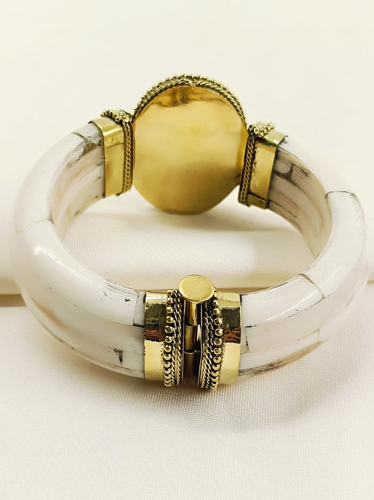 Pravik Carnelian Bone Red Stone kada Men's Bracelet