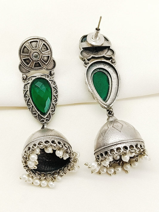 Tanima Green Oxidized Jhumki