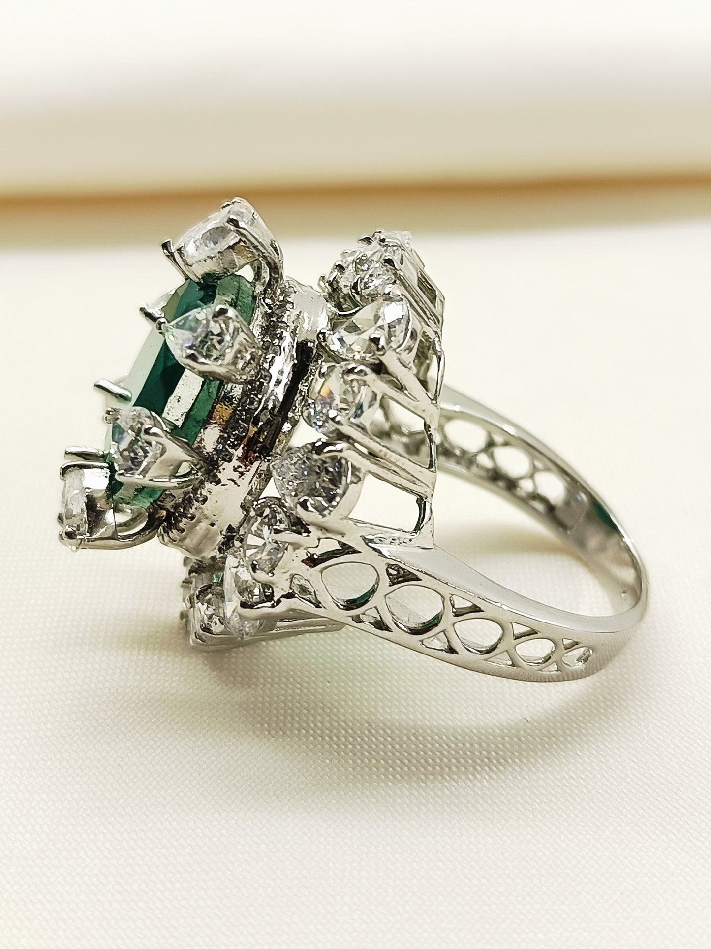 Philippa Green 92.5 Silver American Diamond Finger Ring