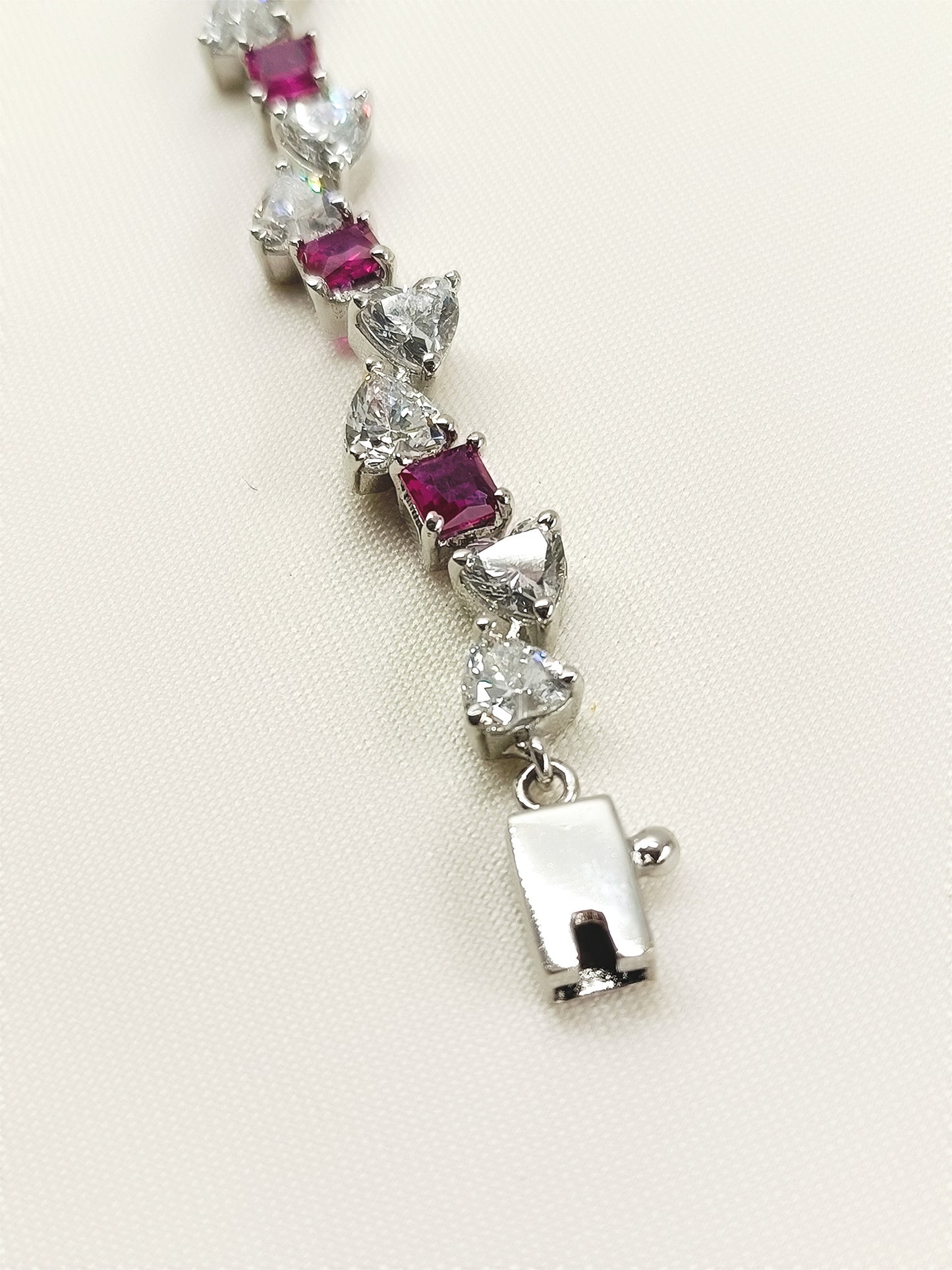 Doyel Ruby 92.5 Silver Swarovski Stone Bracelet