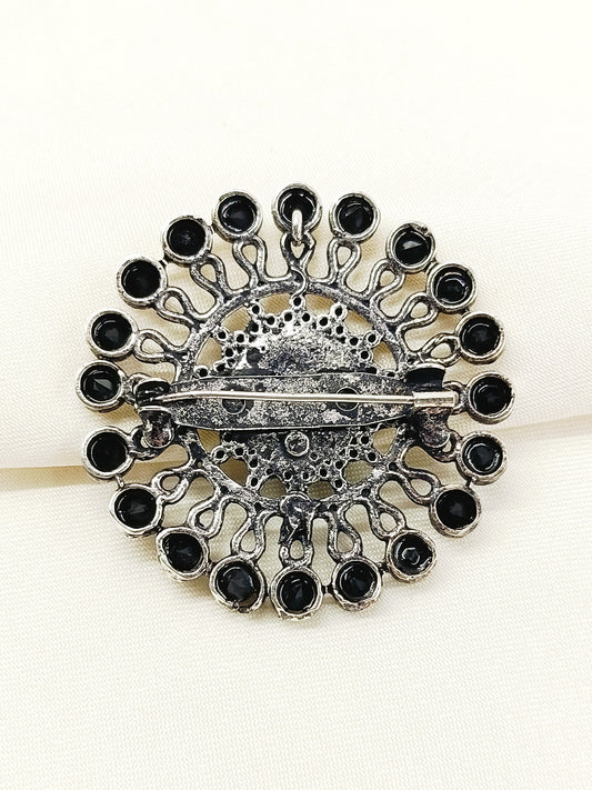 Advik Black Oxidized Brooch