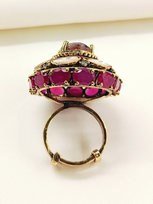 Nishika Victorian Ruby Crown Ring