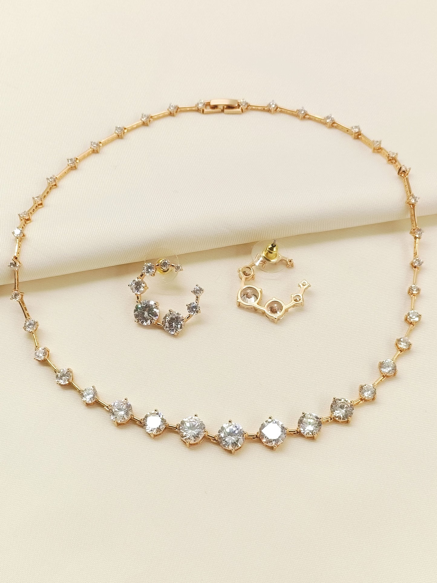 Kiona Gold American Diamond Necklace Set