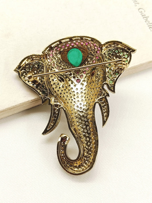 Anvay R&G Elephant's Brooch