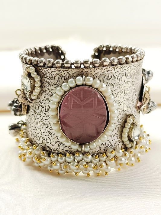 Tarunika Pink Oxidized Bracelet