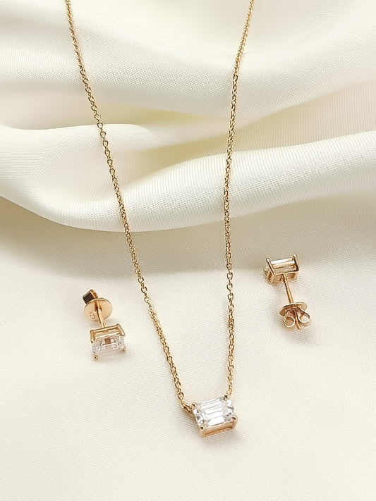 Harsha 92.5 Silver American Diamond Pendant Set