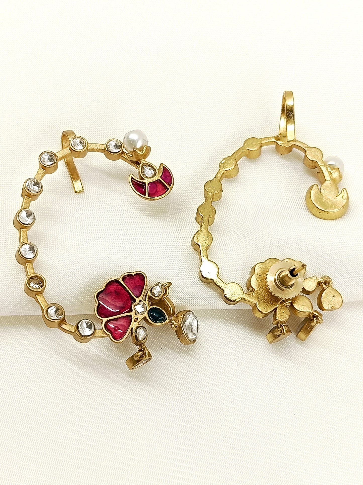 Kaushiki Ruby Kundan Earcuffs