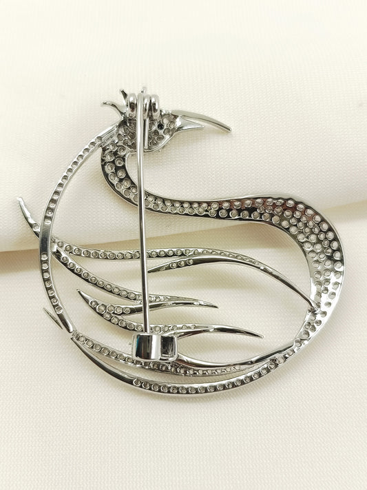 Trapti Silver Swan Brooch