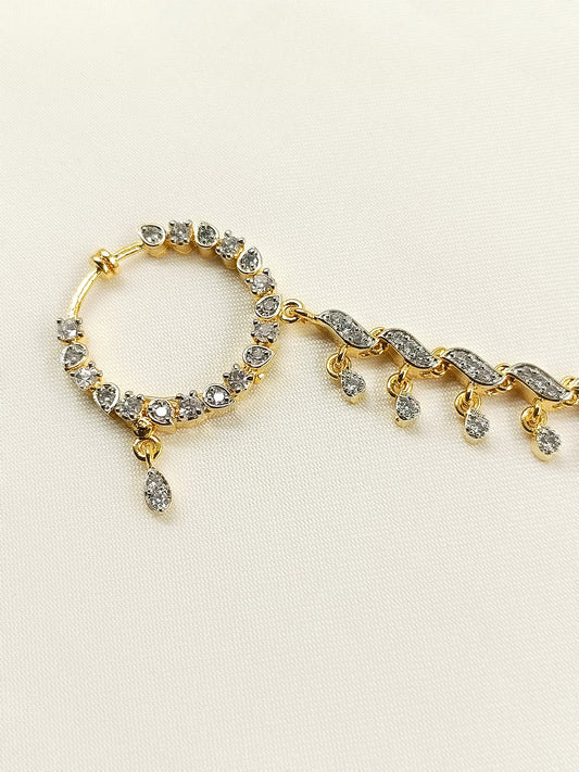 Arnavi White AD Diamond Chain Nath