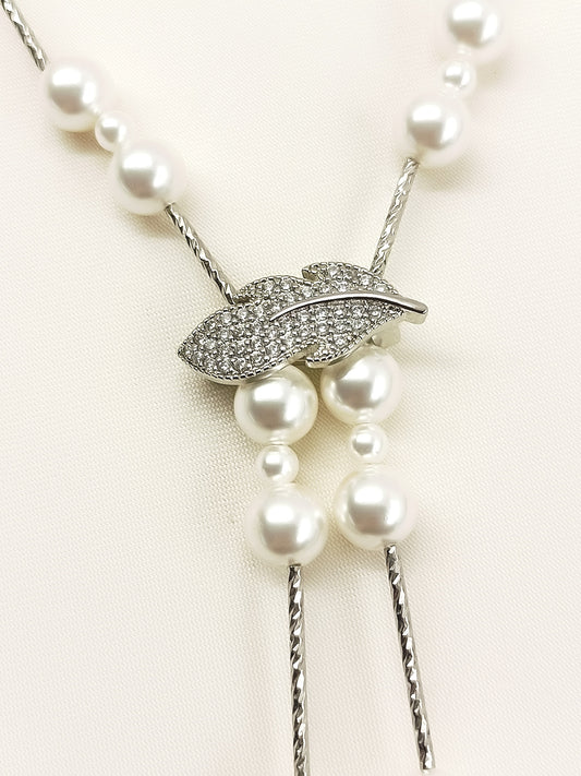 Janifer White Beads Neckpiece