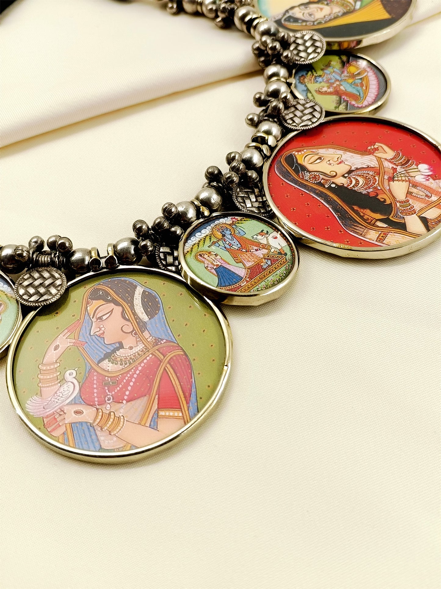 Leela Multi Colour Oxidized Neckpiece