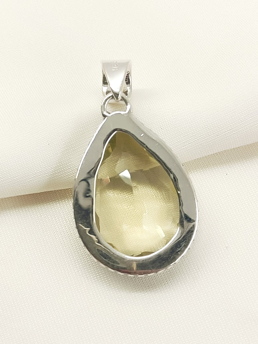 Nilam Yellow 92.5 Silver Citrine Stone Pendal
