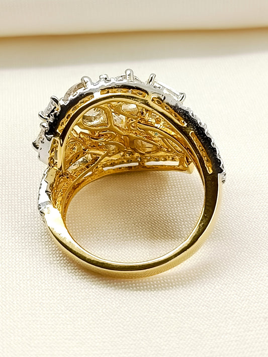 Mukta 92.5 Silver Swarovski Stone Finger Ring