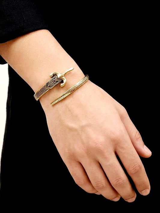 Praneel Golden Men's Bracelet