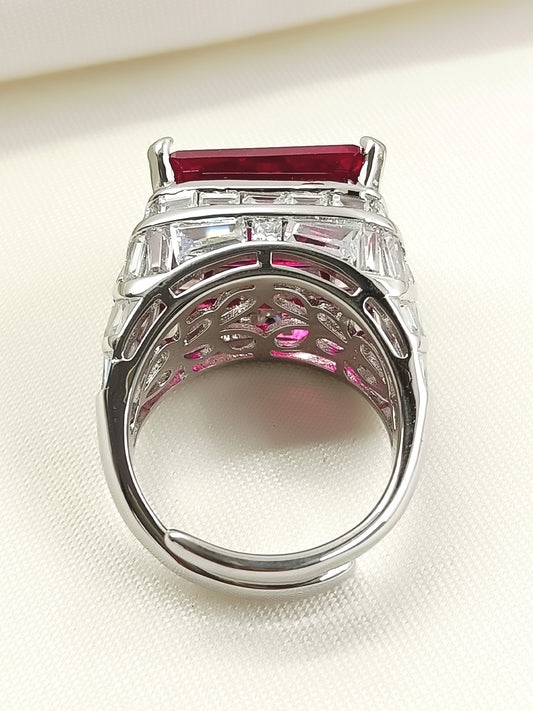 Ekansha Ruby American Diamond Finger Ring