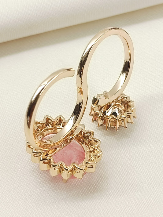 Gahana Pink Kundan Finger Ring