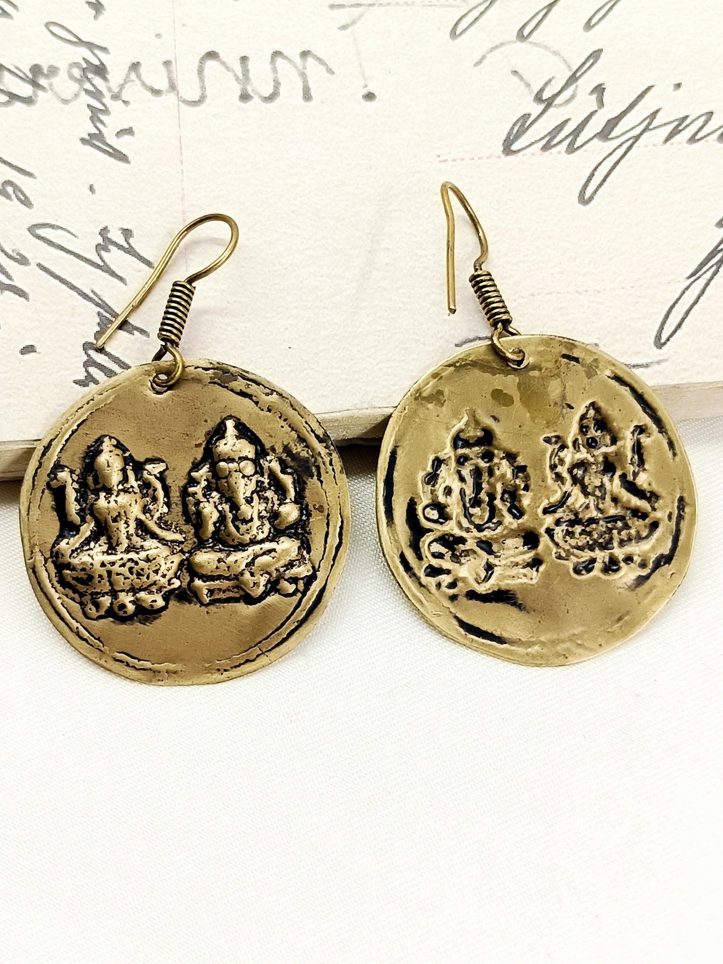 Prajval Golden Goddess Tribal Men's Earring