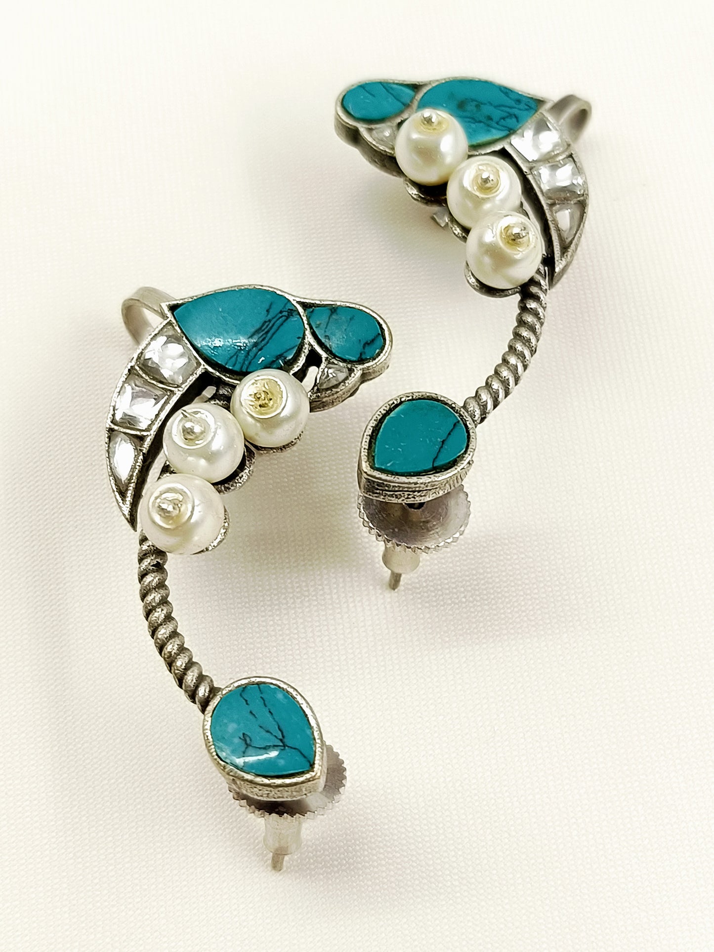 Neelam Firozi Oxidized Earrings