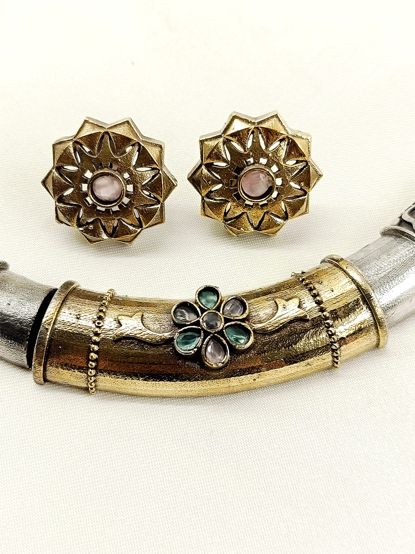 Pavani M&G Oxidized Hasli Styled Choker Set