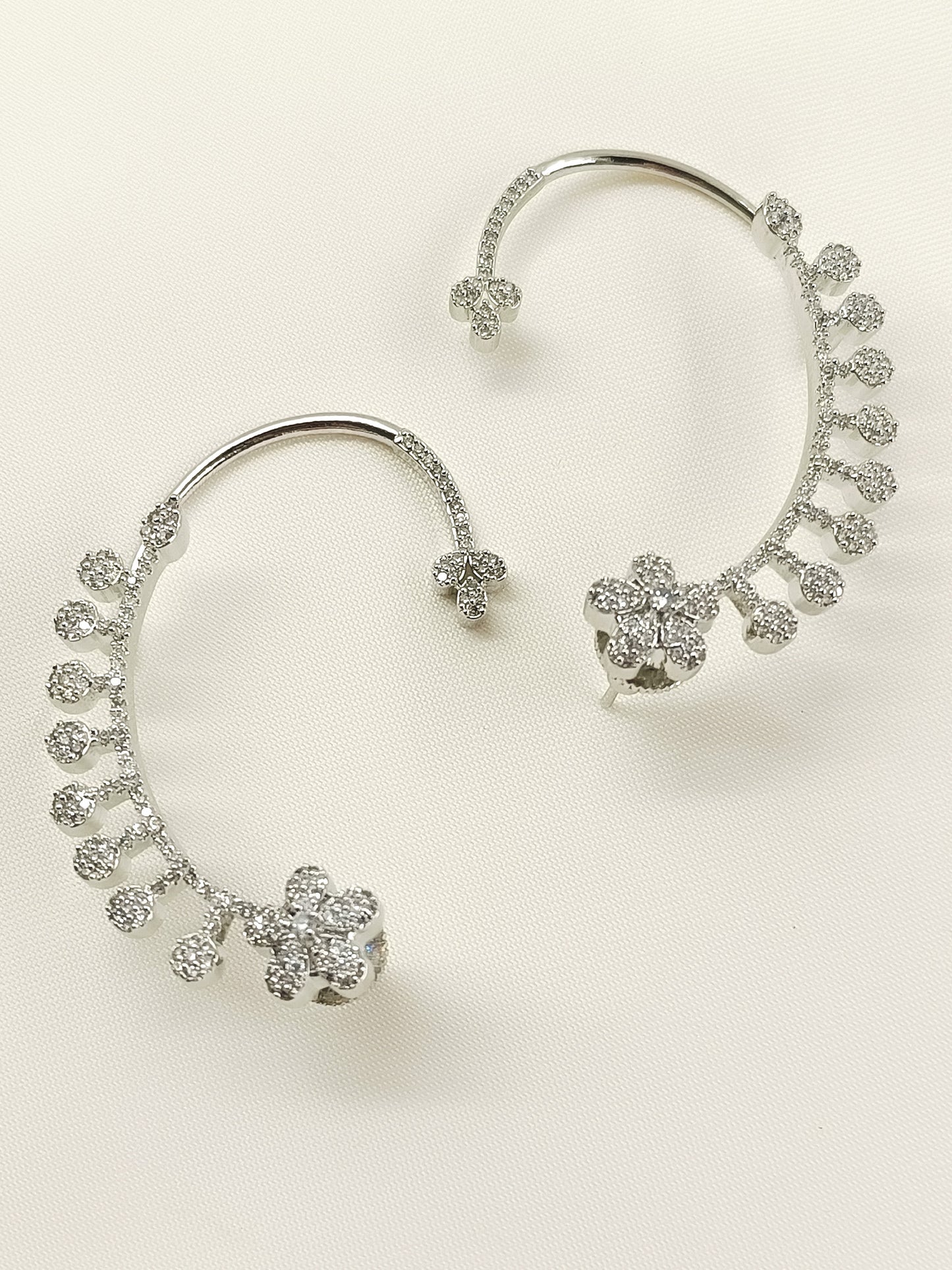Shaweta White American Diamond Earrings