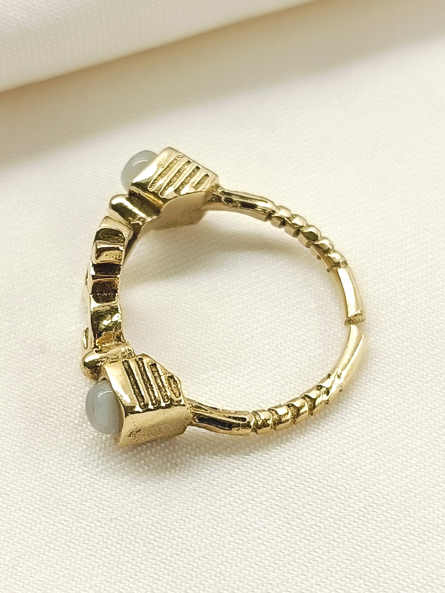 Harshaali White Western Finger Ring