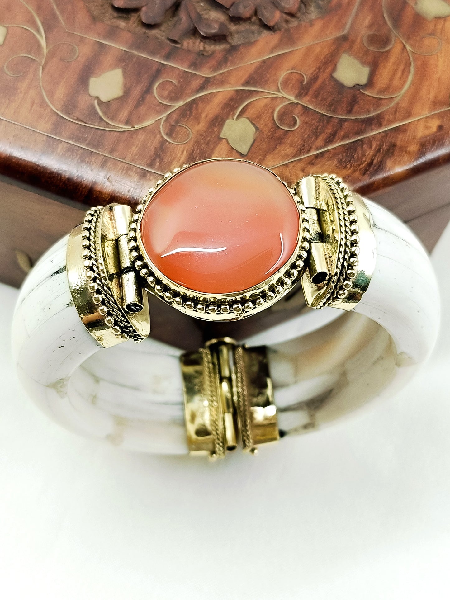 Aarohit Peach Bone Men's Bracelet
