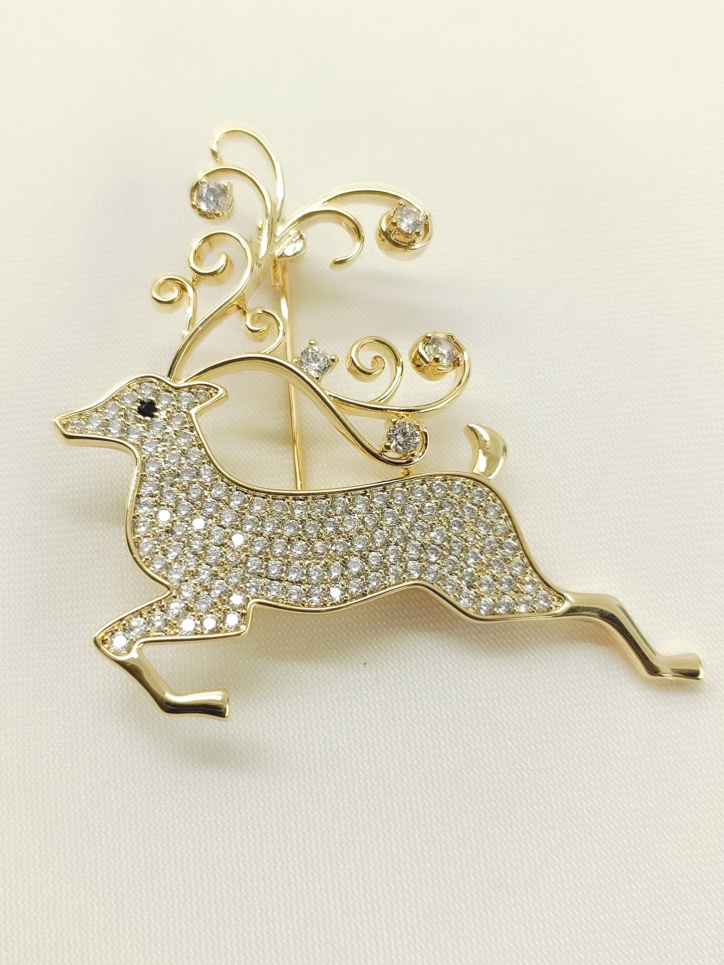 Ayanna Golden Reindeer Brooch