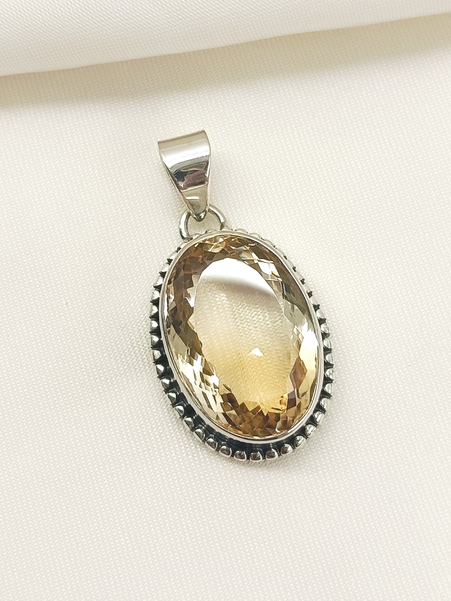 Parvya Yellow 92.5 Silver Citrine Stone Pendal