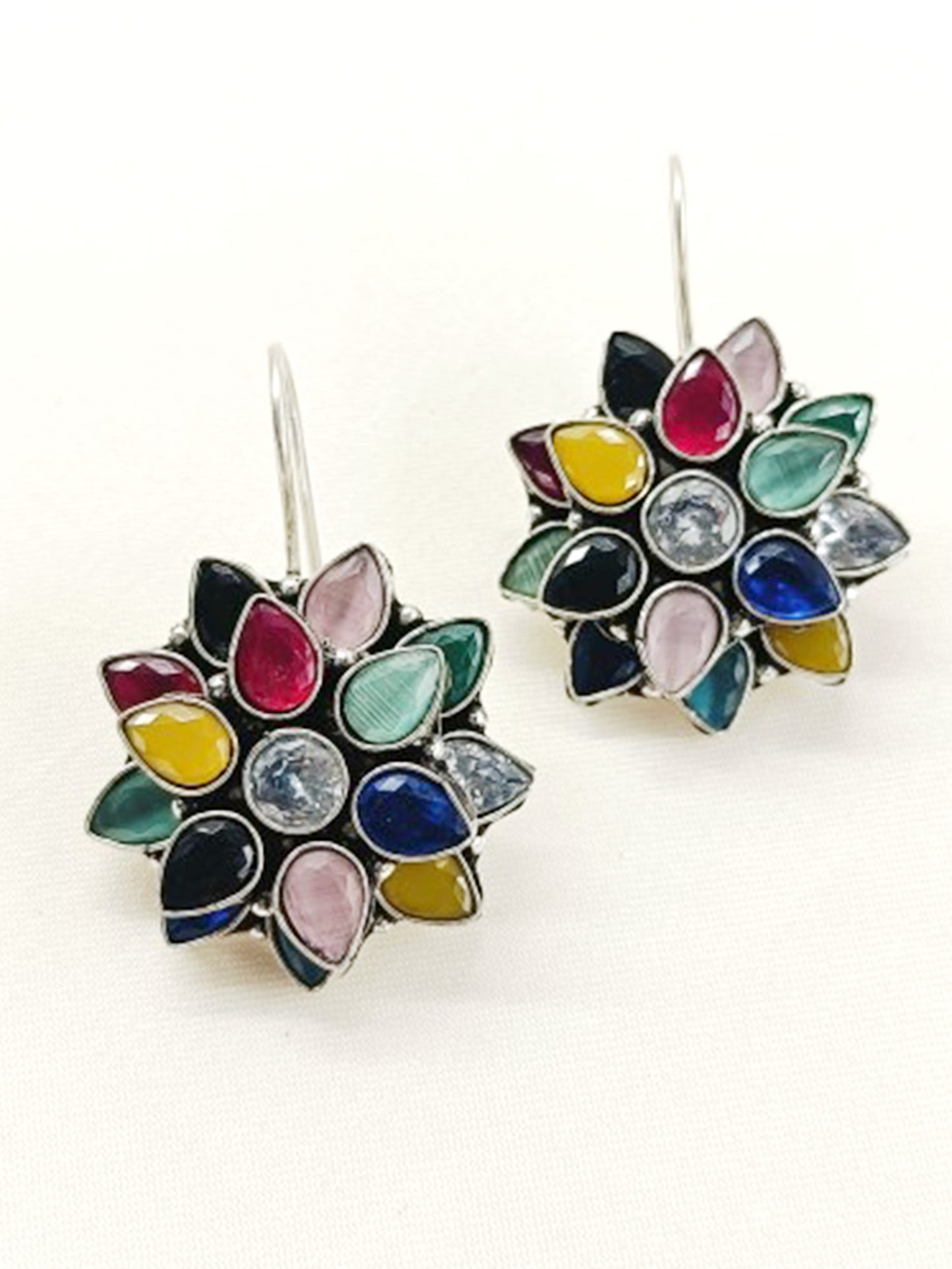 Dhithi Multi Colour Oxidized Earring