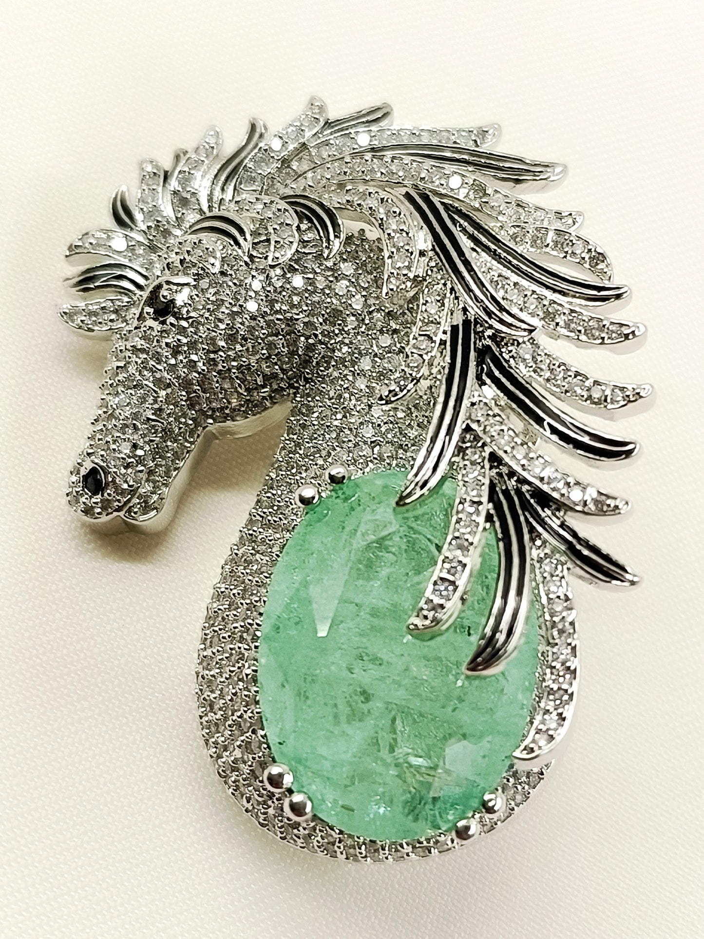 Ekaj Mint Green Horse Men's Brooch