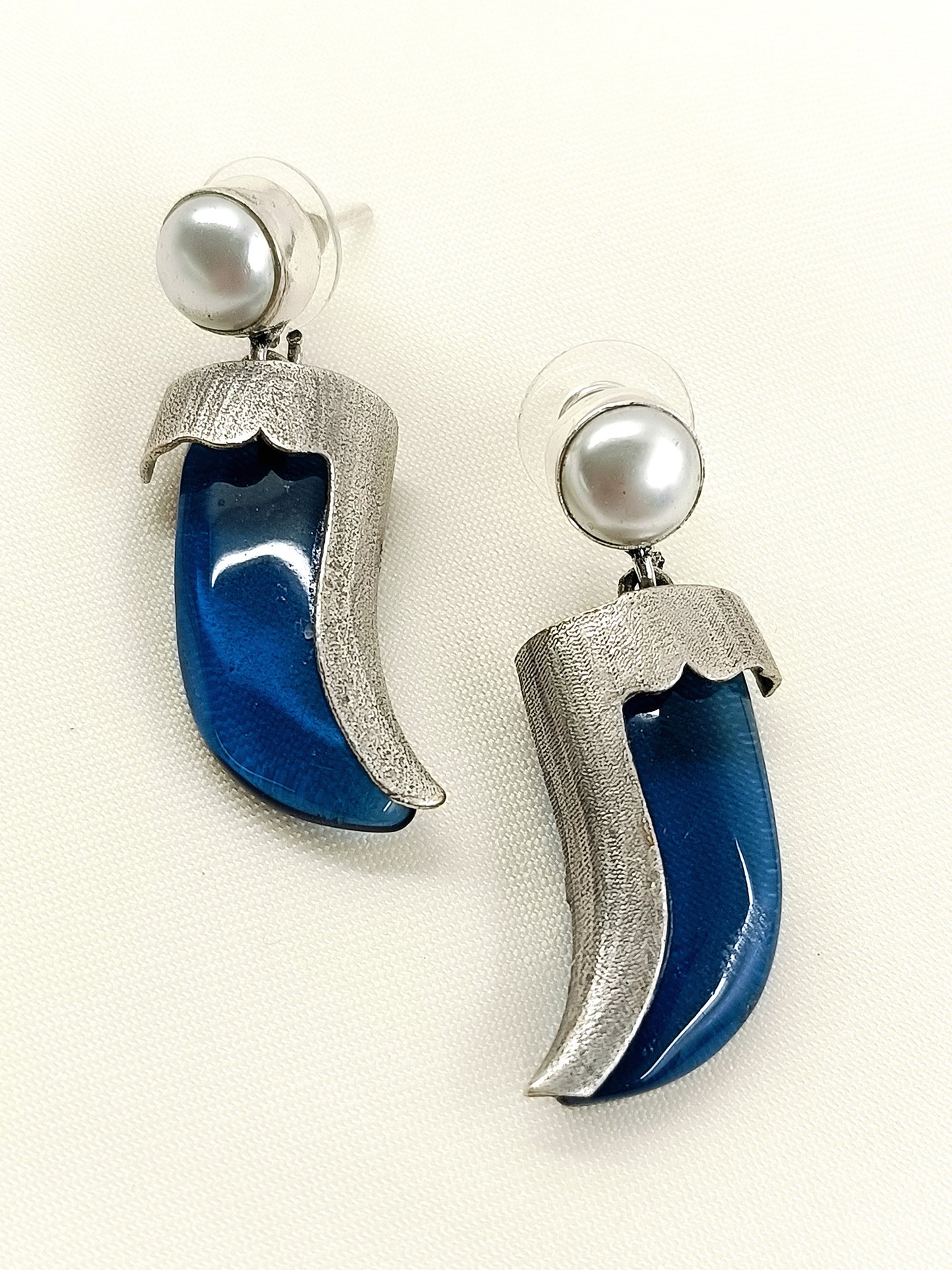 Haran Navy Blue Men's Earring