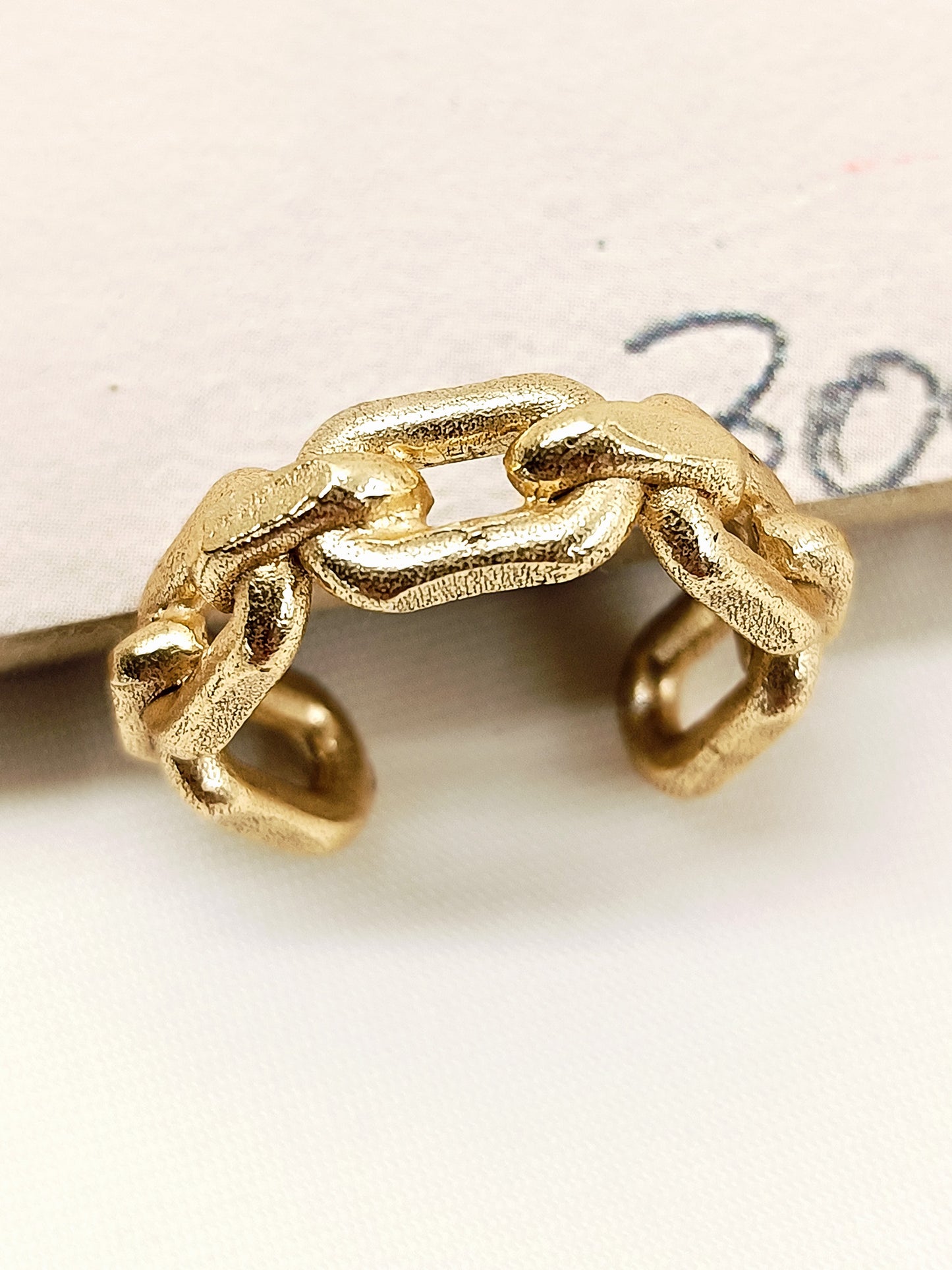Aaroh Men's Gold Chain Link Ring