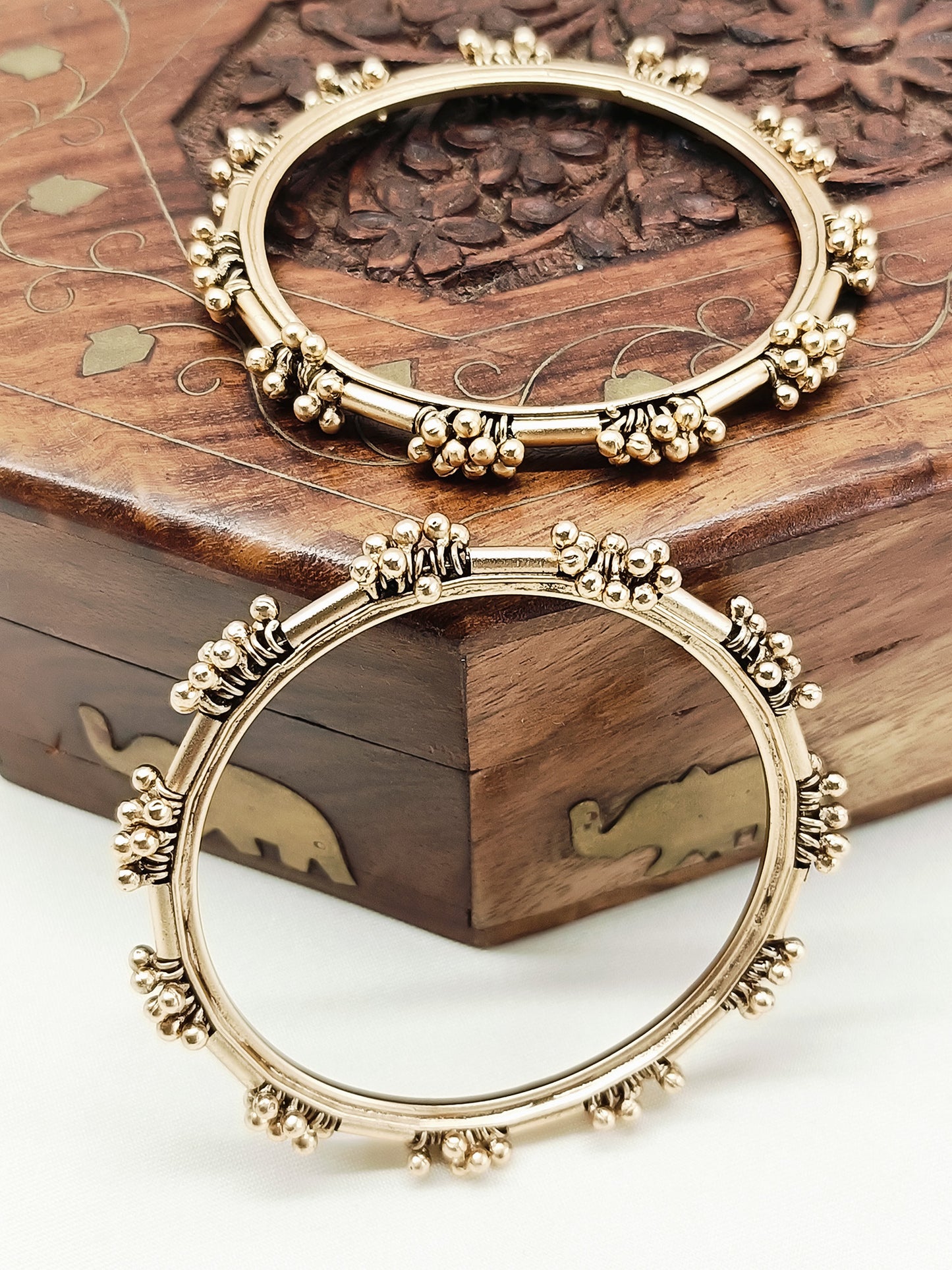 Savitri Golden Antique Bangles Pair