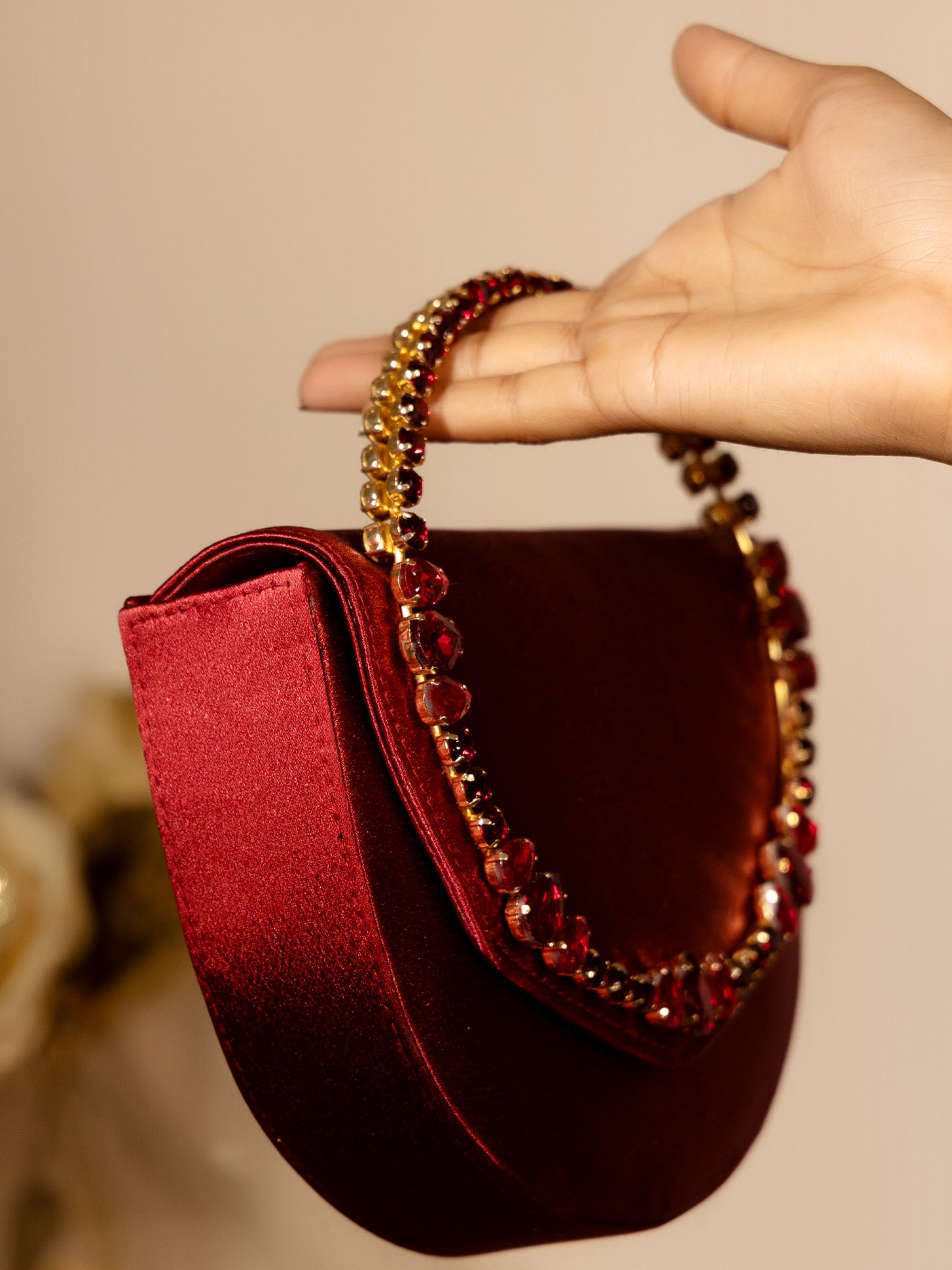 Minal Maroon Evening Clutch
